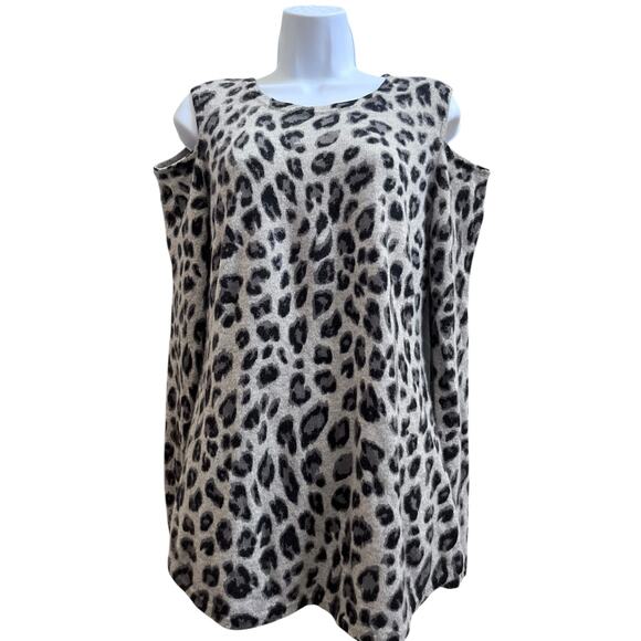 Cashmere Charter Club Luxury Leopard Print
Cold Shoulder Knit Top Size Large - Picture 4 of 9